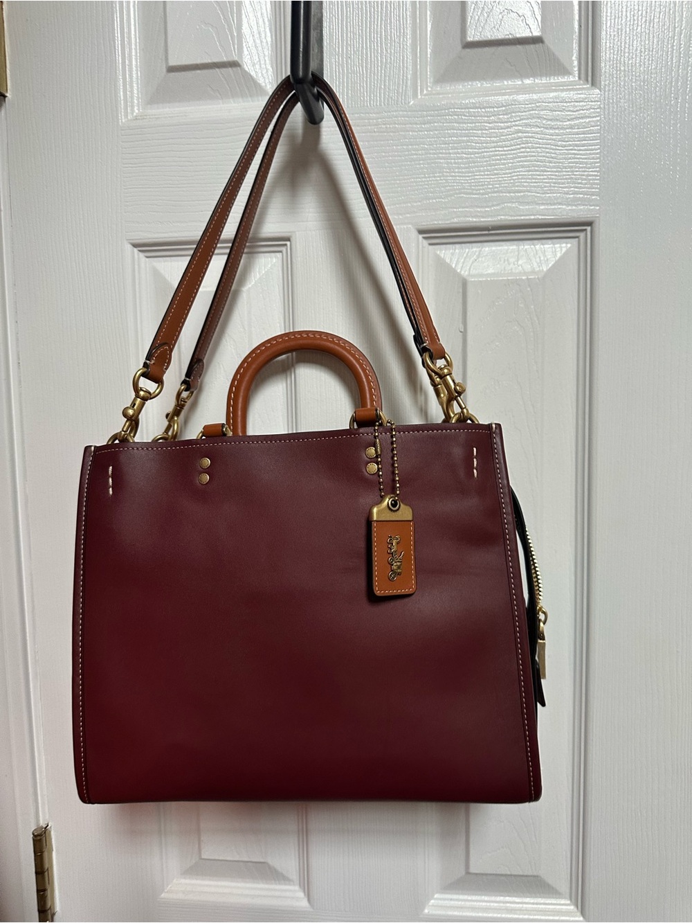 Coach Rogue 31 in wine colorblock